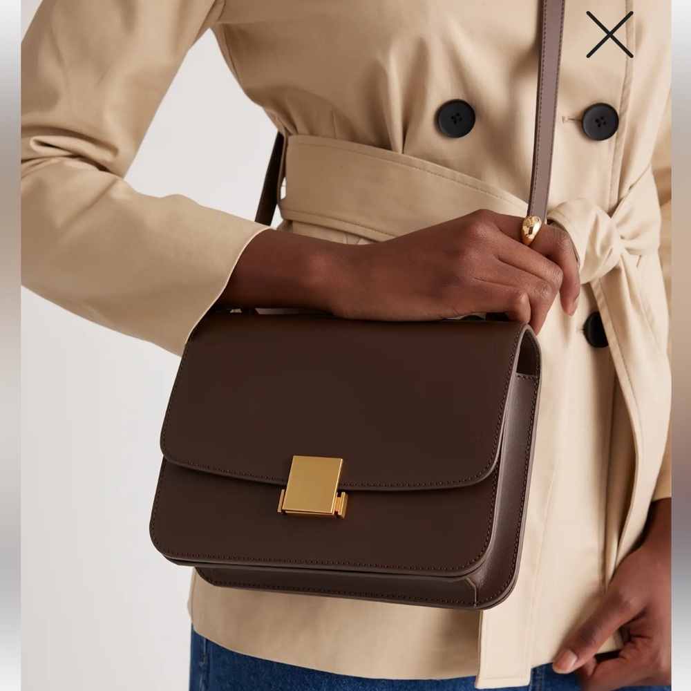 Quince Italian Leather Box Shoulder Handbag - Picture 2 of 3